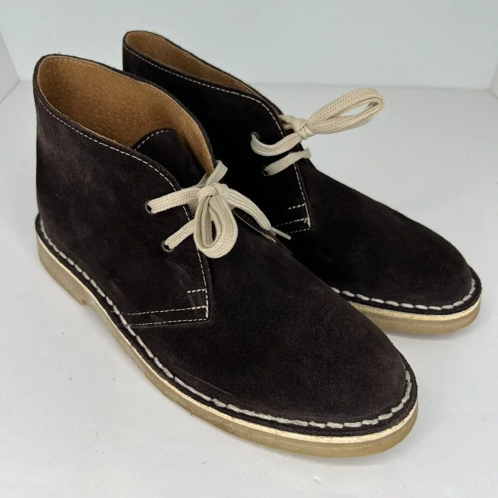 CI Factory Mens 1100 Brown Faux Suede Rubber Lace Up Size 40 Desert Boot